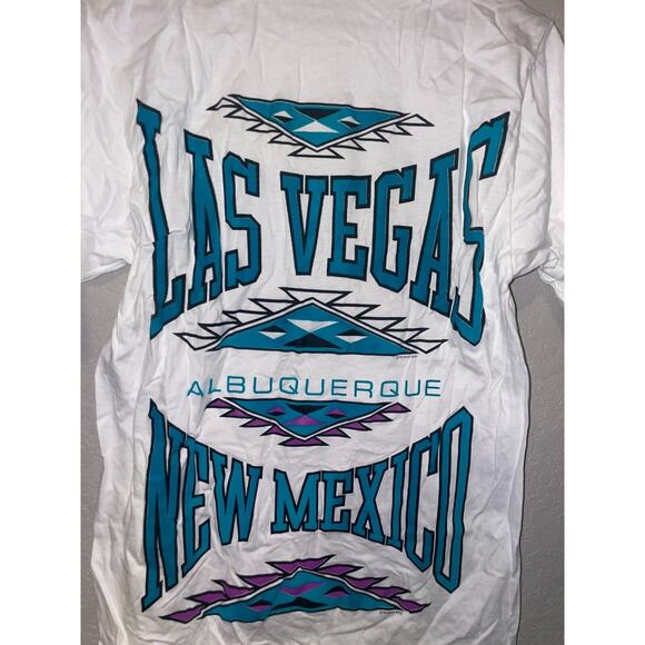 Vintage Misprint Shirt Arizona Taos Las Vegas Sample White Medium OOAK Tee - Picture 9 of 11